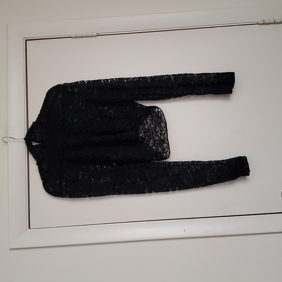 Reap What You Sew Crafts Elegant Black Lace Women's Blouse - Picture 10 of 16